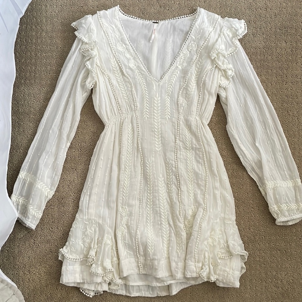 Free people white gauzy dress